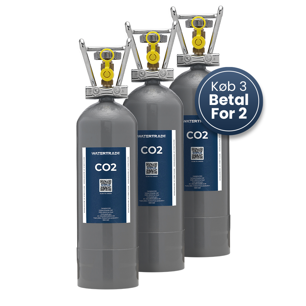 2 kg CO2 startsæt (3 pak) CO2 / kulsyreflaske Startsæt