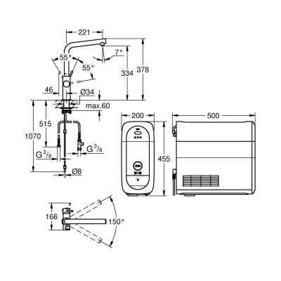 GROHE Blue Home - L-tud - Krom GROHE Blue Home