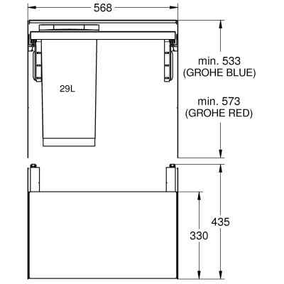 Affaldsspand 60 cm 29 L Affaldssorteringssystem